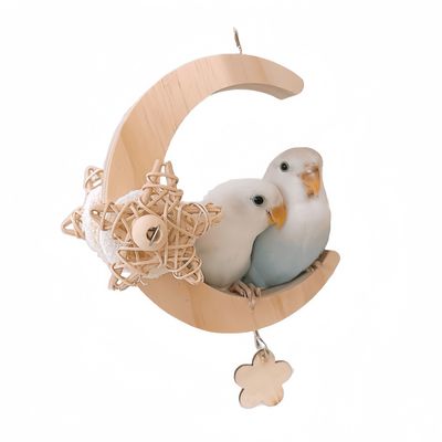 FurryFusion Balançoire perroquet en forme de lune