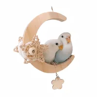 FurryFusion Columpio para loros con forma de luna