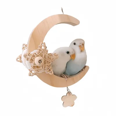 FurryFusion Balançoire perroquet en forme de lune FurryFusion Balançoire perroquet en forme de lune