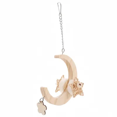 FurryFusion Balançoire perroquet en forme de lune