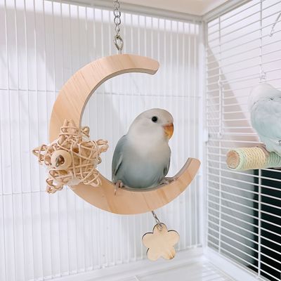 FurryFusion Columpio para loros con forma de luna