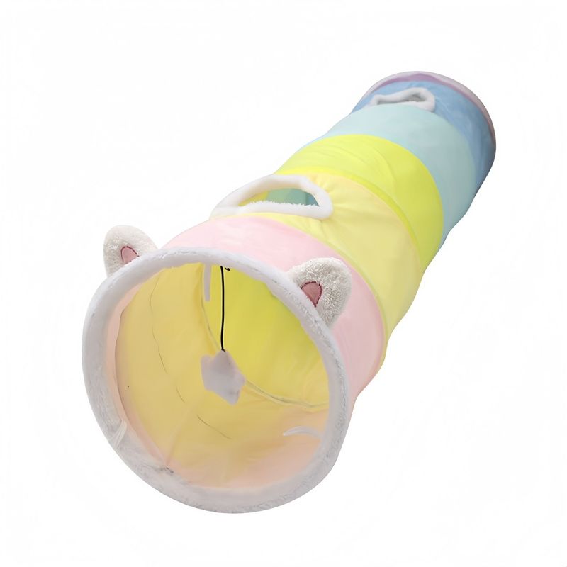 FurryFusion Tunnel pliable pour chat avec oreilles de chat