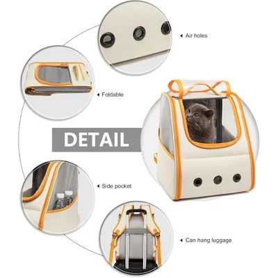 Reitlaze Sac à dos respirant d'extérieur pour chat