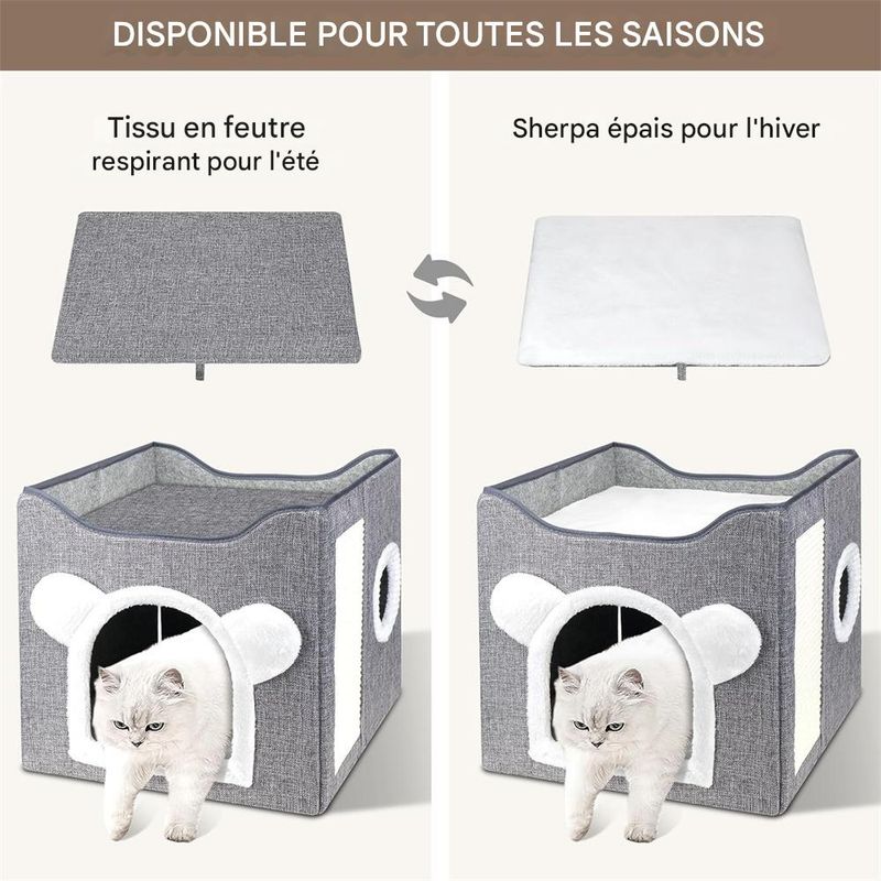 IntiMeg Maison niche pliable pour chat