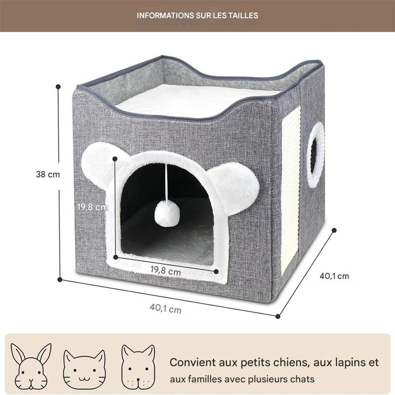 IntiMeg Maison niche pliable pour chat