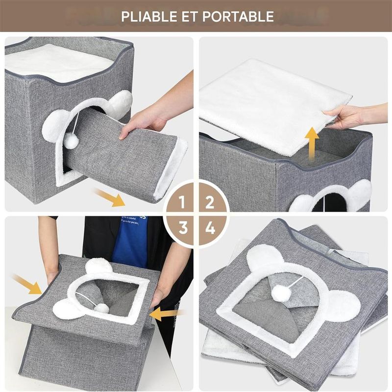 IntiMeg Maison niche pliable pour chat