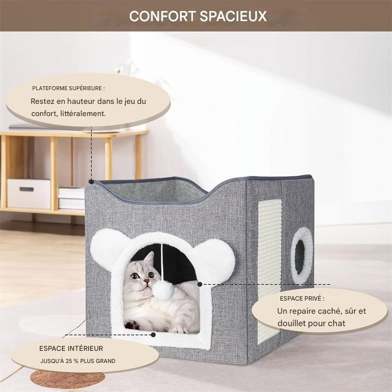 IntiMeg Maison niche pliable pour chat