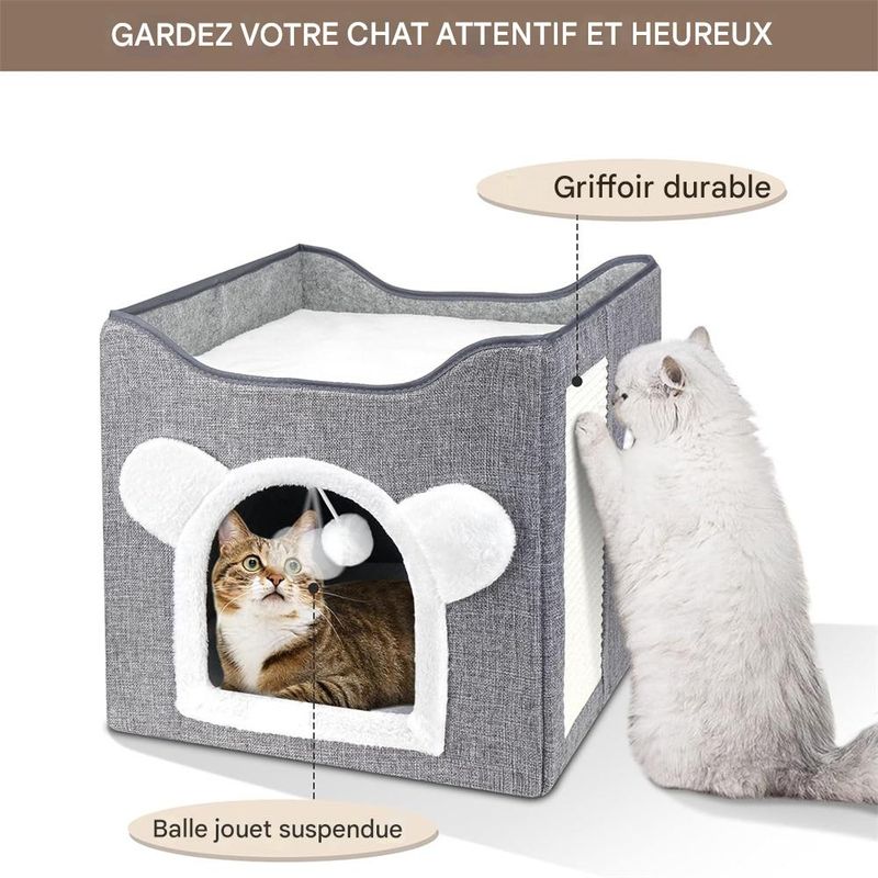 IntiMeg Maison niche pliable pour chat