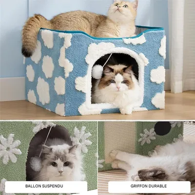IntiMeg Lit niche pour chat d'intérieur