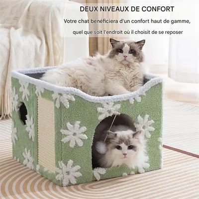 IntiMeg Lit niche pour chat d'intérieur