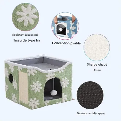 IntiMeg Lit niche pour chat d'intérieur
