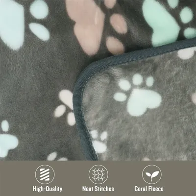 IntiMeg Couverture en peluche ultra - souple 3 pièces pour chien et chat