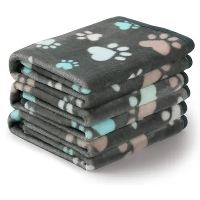 IntiMeg Manta de felpa ultrasuave de 3 piezas para perros y gatos