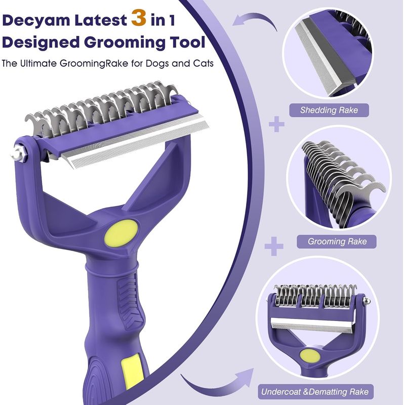 IntiMeg Brosse de 3 en 1 pour Chats et Chiens