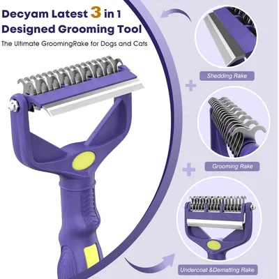 IntiMeg Brosse de 3 en 1 pour Chats et Chiens