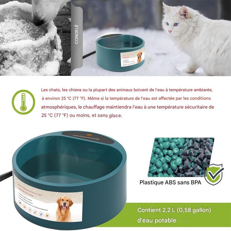 IntiMeg Gamelle chauffante d'extérieur pour chien
