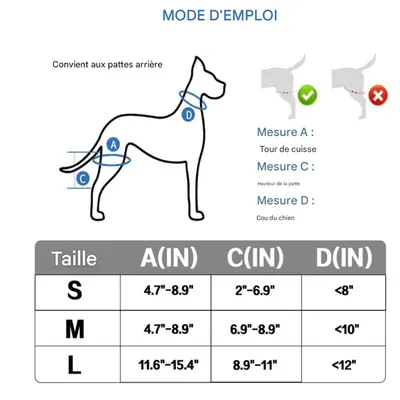 IntiMeg Ceinture de maintiendes pattes arrière du chien IntiMeg Ceinture de maintiendes pattes arrière du chien