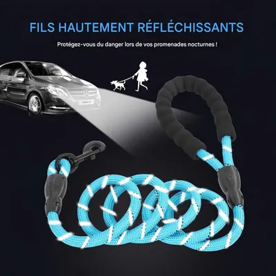 FurryFusion Laisse réfléchissante pour chien de 3 m