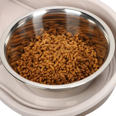 Porte vaisselle pour animaux compagnie deux bols en acier inoxydable