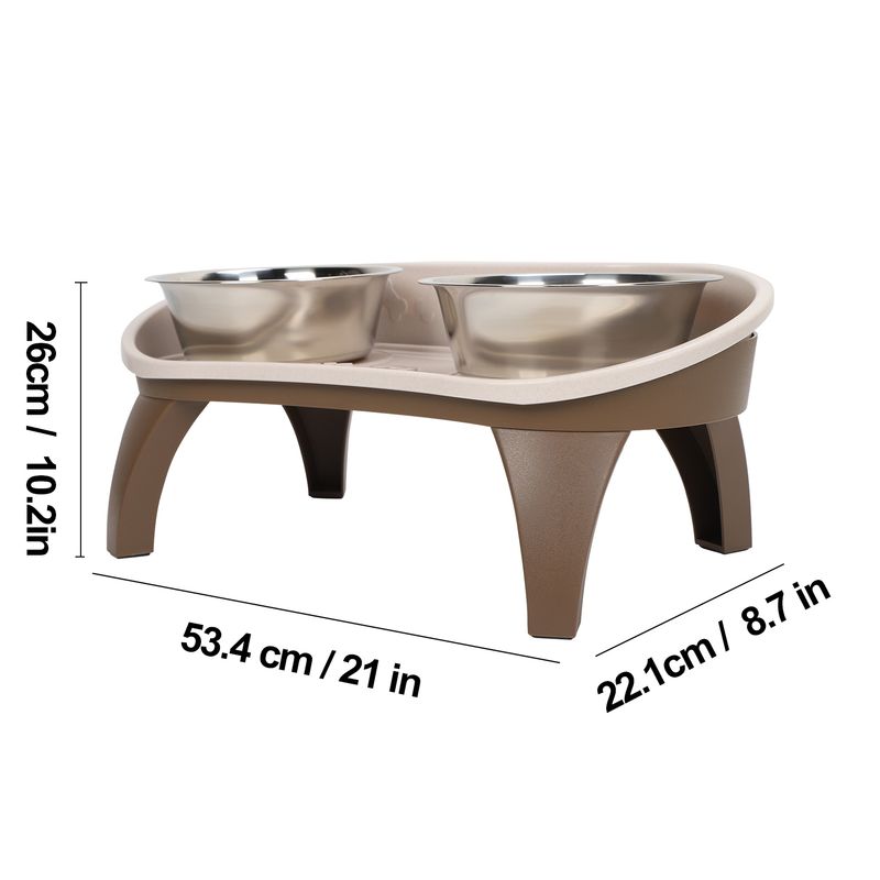 Porte vaisselle pour animaux compagnie deux bols en acier inoxydable