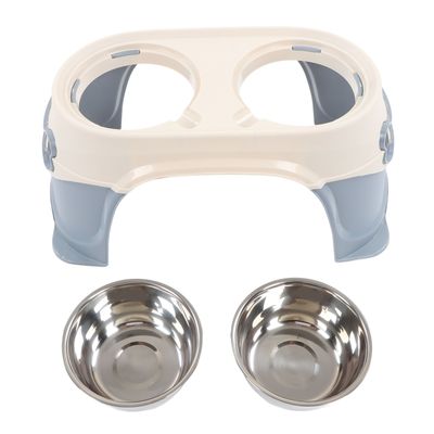Double bol PET Rice pot riz gris