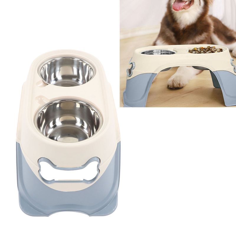 Double bol PET Rice pot riz gris