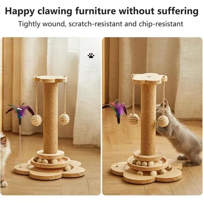 ZENITHMIND 4 en 1 Arbre à Chat en Bois