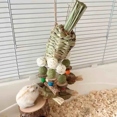 LovuPet Jouet à mâcher pour hamster à suspendre en forme de cage