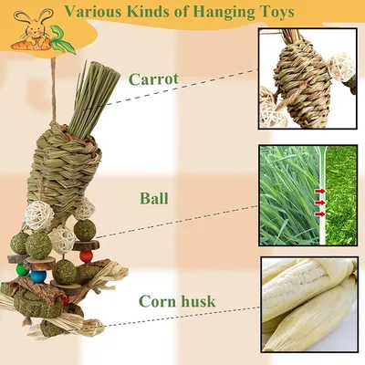 LovuPet Jouet à mâcher pour hamster à suspendre en forme de cage