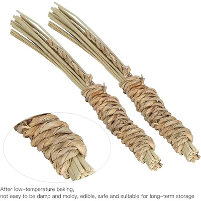 LovuPet Lot de 5 bâtonnets à mâcher en jonc de mer naturel