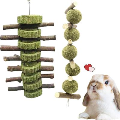 LovuPet Barley Jouets à mâcher naturels en Forme de Boules et de bâtons
