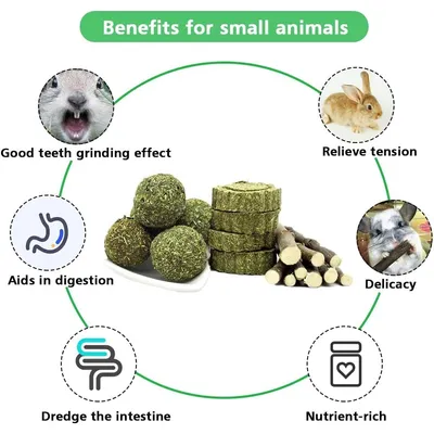 LovuPet Barley Jouets à mâcher naturels en Forme de Boules et de bâtons