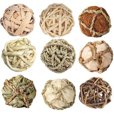 LovuPet Lot de 9 balles Jouets à Mâcher pour Petits Animaux