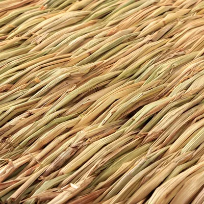 LovuPet Alfombra de hierba 4 piezas conejos, tejida mano fibras naturales