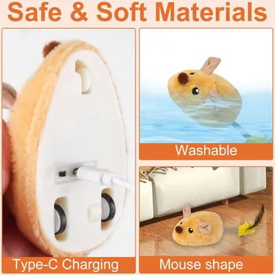 Qinhul Jouet électrique télécommandé pour chat