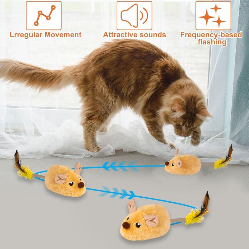 Qinhul Jouet électrique télécommandé pour chat