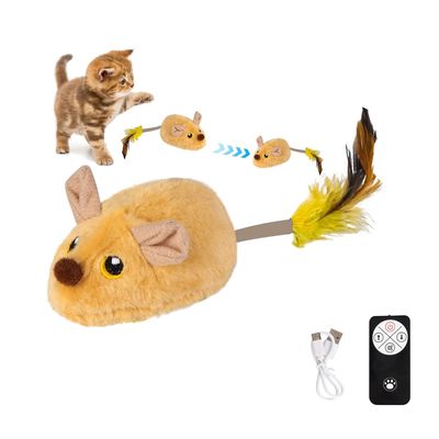 Qinhul Juguete eléctrico para gatos con control remoto