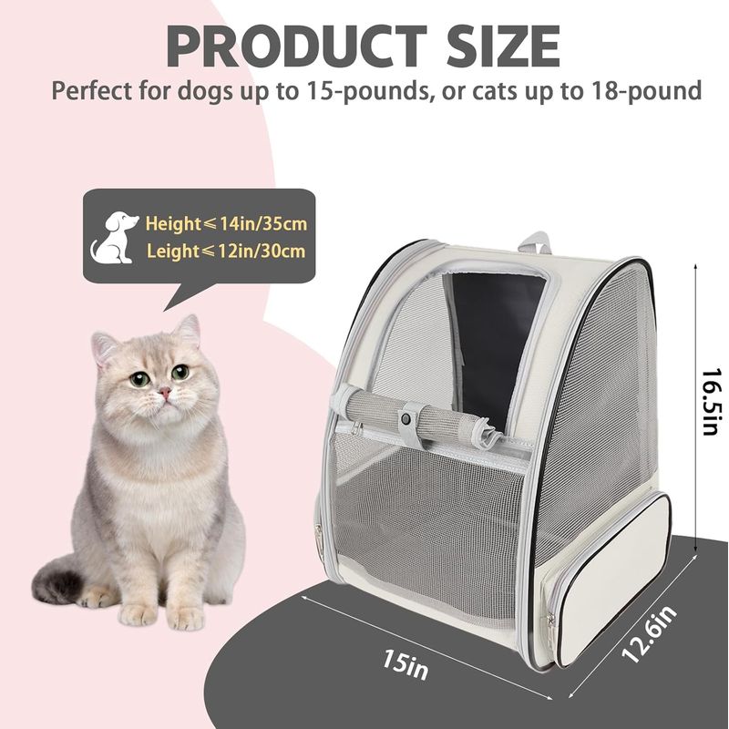 Qinhul Sac à dos en maille respirante pour chat