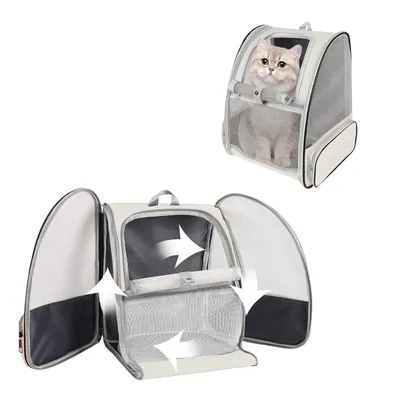 Qinhul Sac à dos en maille respirante pour chat