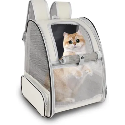 Qinhul Sac à dos en maille respirante pour chat