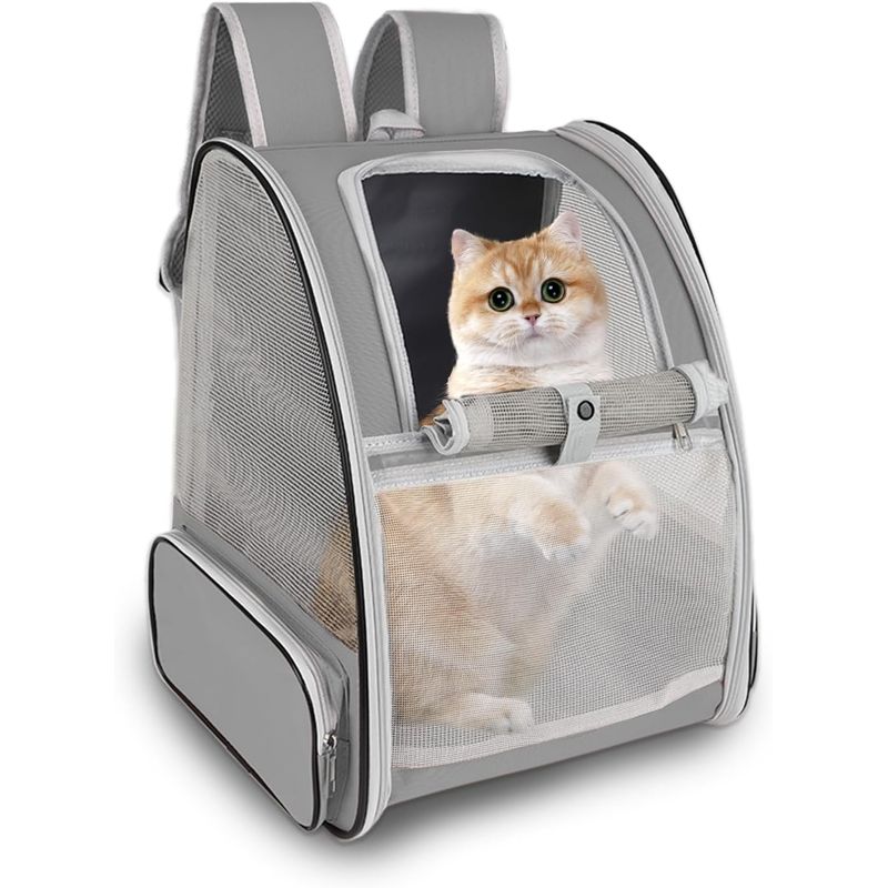 Qinhul Sac à dos en maille respirante pour chat