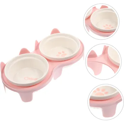 Qinhul Gamelle double surélevée pour chat