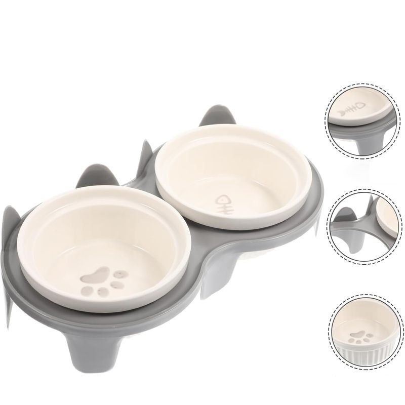 Qinhul Gamelle double surélevée pour chat