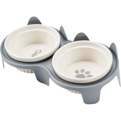 Qinhul Gamelle double surélevée pour chat