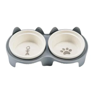Qinhul Gamelle double surélevée pour chat