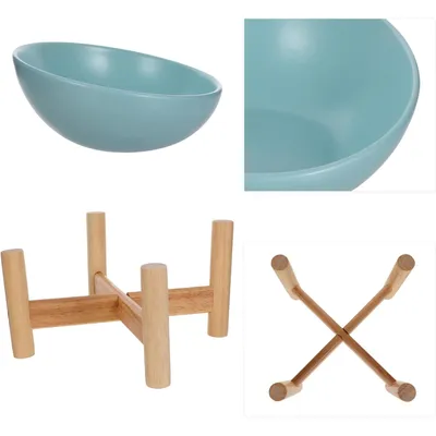 Qinhul Gamelle inclinée pour chat et chien avec support amovible