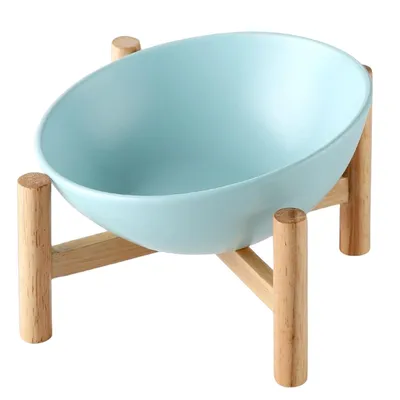 Qinhul Gamelle inclinée pour chat et chien avec support amovible