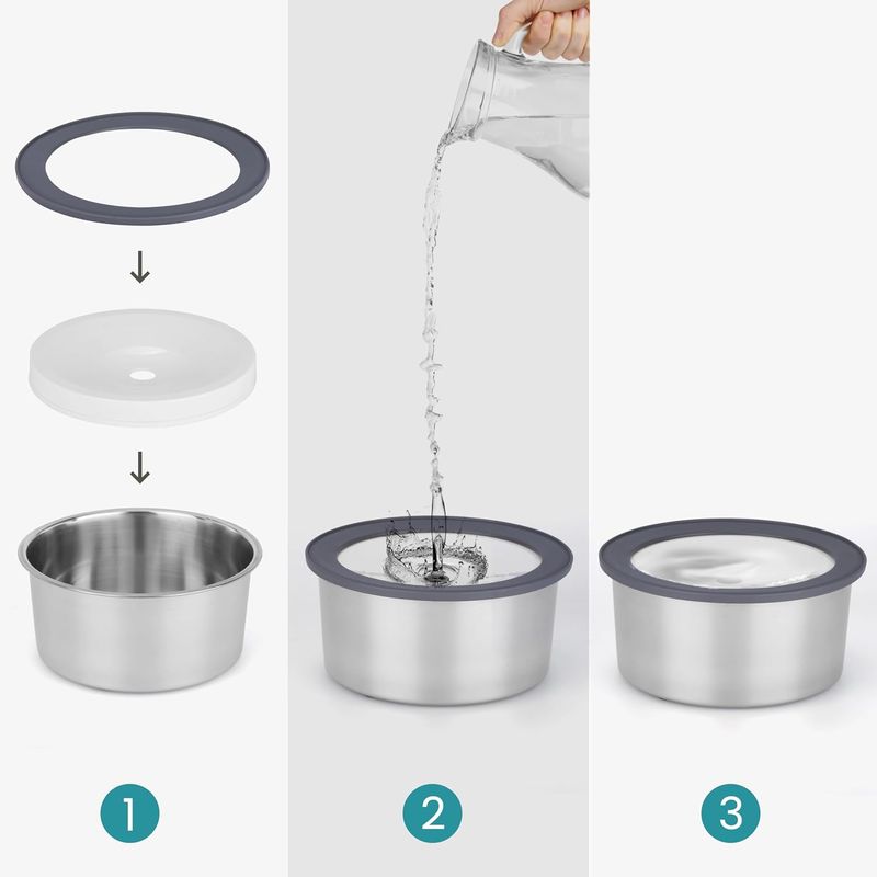 Qinhul Gamelle d'eau anti-déversement pour chien