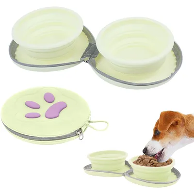 Qinhul cuenco plegable para perros