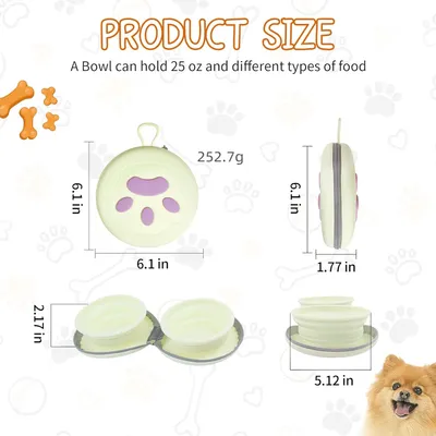 Qinhul cuenco plegable para perros